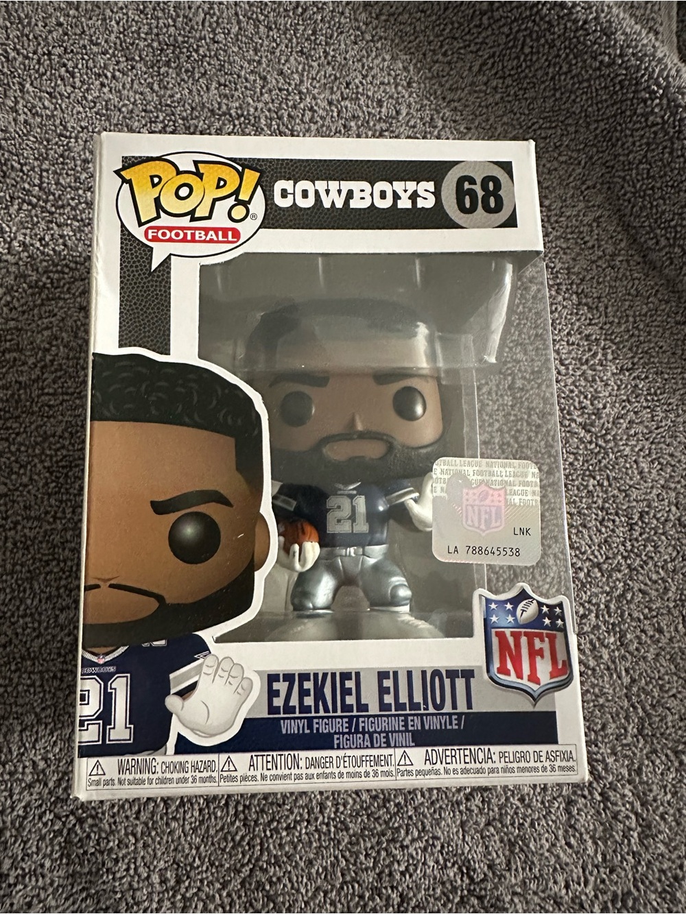 Funko Pop! Cowboys Ezekiel Elliott Vinyl Figure - Blue, White, Silver